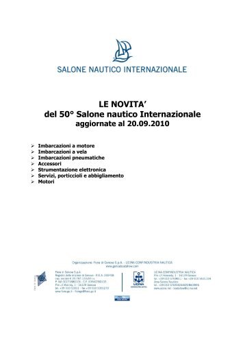 Comunicato stampa - Settembre - Salone Nautico Internazionale di ...