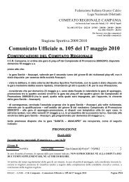 Comunicato Ufficiale n. 105 del 17 maggio 2010 - Figc Campania