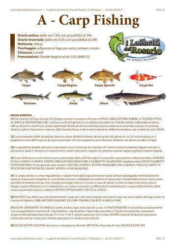 A - Carp Fishing - i Laghetti del Rosario