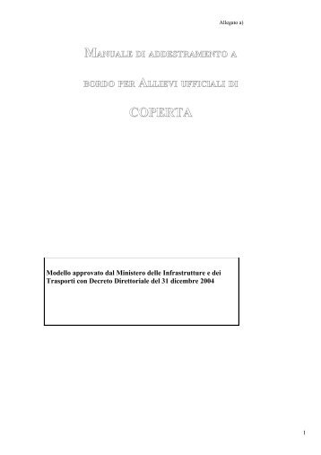 Libretto Addestramento Allievi Ufficiali di Coperta - Collegio Capitani ...