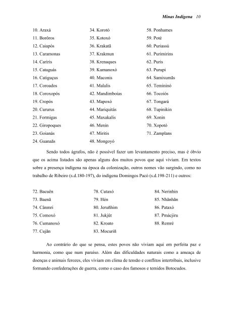 SEGUNDA PARTE Minas Indígena - Instituto ANTROPOS