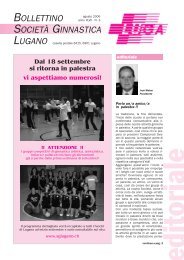 BOLLETTINO SOCIETÀ GINNASTICA - Società ginnastica Lugano