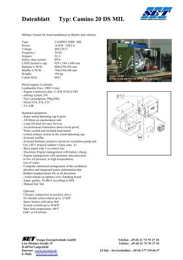 Camino 20DS MIL - pdf - Stange Energietechnik GmbH