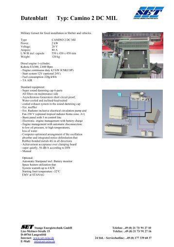 Camino2 DC MIL - pdf - Stange Energietechnik GmbH