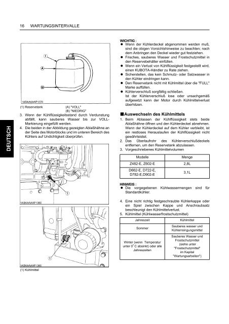 Werkstatthandbuch Kubota Z482 - 722