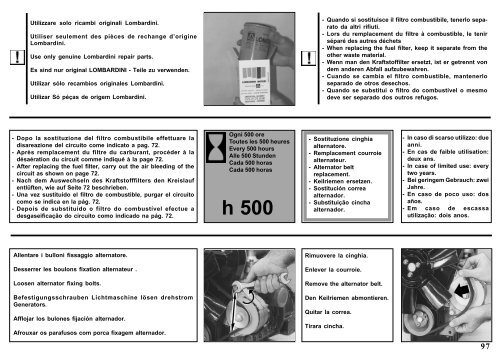 Werkstatthandbuch Lombardini LDW 2 - 4 Zylinder Part II