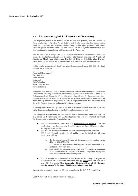 Jahresbericht 2007 (PDF) - Solarenergieförderverein Bayern e.V.