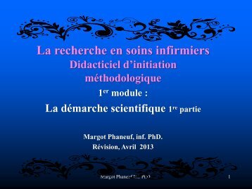 La recherche en soins infirmiers