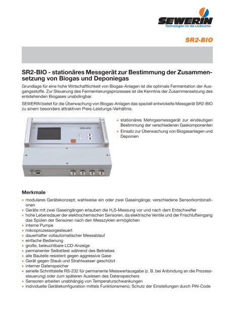 SR2-BIO SR2-BIO - stationäres Messgerät zur ... - Sewerin