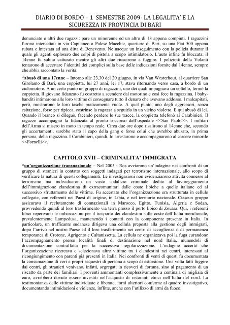 diario di bordo - Comune di Capurso