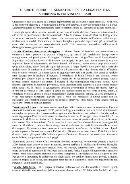 diario di bordo - Comune di Capurso