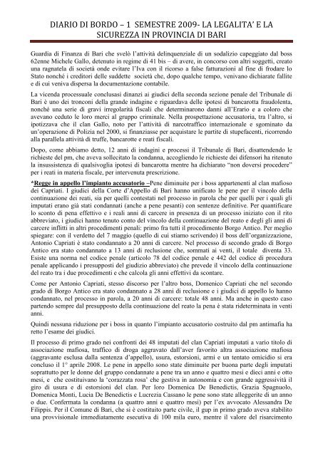 diario di bordo - Comune di Capurso