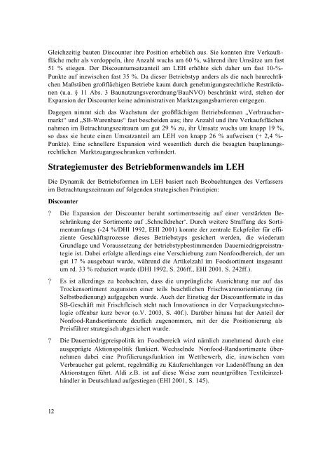 Betriebstypeninnovationen in stagnieren - Dr. Lademann & Partner