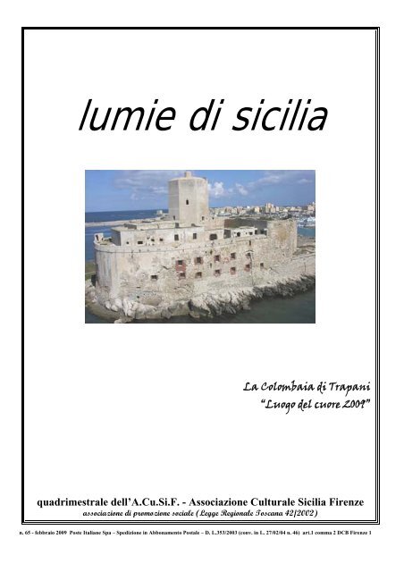 lumie di sicilia n. 65 - Associazione Culturale Sicilia Firenze