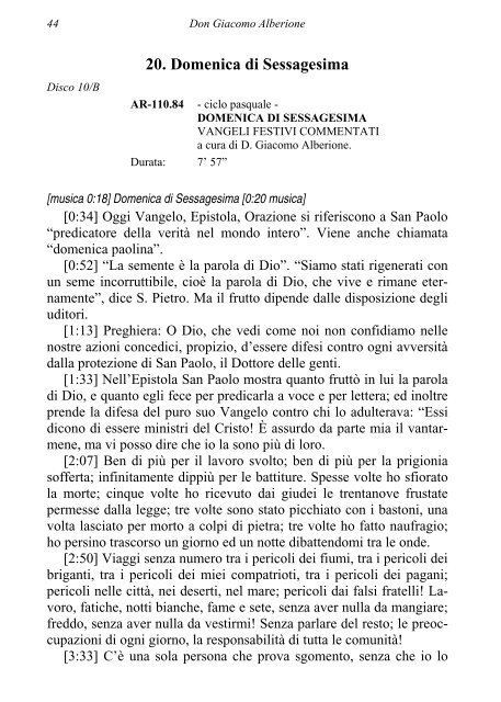 don giacomo alberione vangeli festivi commentati