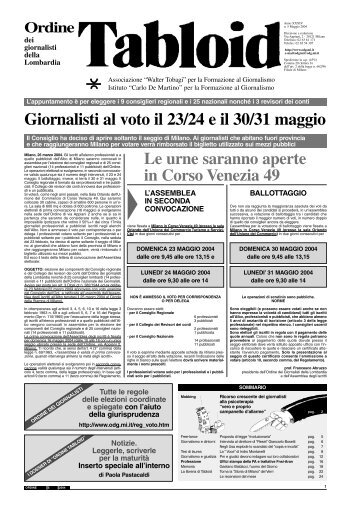 Maggio 2004 - Ordine dei Giornalisti