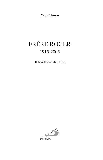 01 Frère Roger - LibreriadelSanto.it