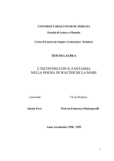 i fantasmi della poesia di Walter de la Mare - LietoColle