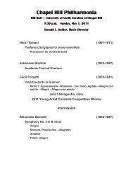 concert program (PDF) - Chapel Hill Philharmonia
