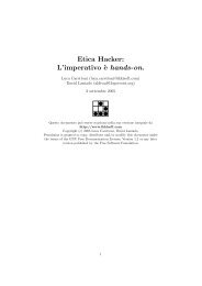 Etica Hacker: L'imperativo `e hands-on.