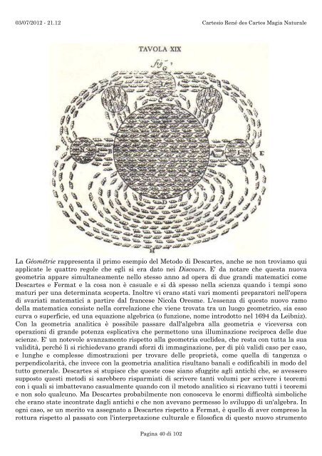Cartesio René des Cartes Magia Naturale