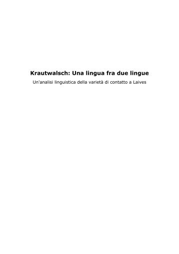 Krautwalsch: Una lingua fra due lingue