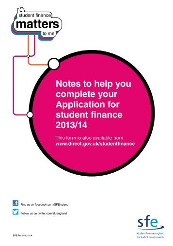 Notes to help you complete your Application for student finance 2013/14