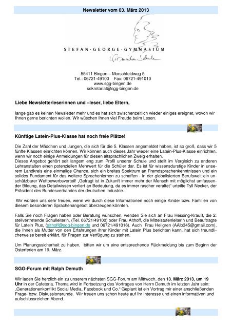 Newsletter-13-03-03 - Stefan-George-Gymnasium