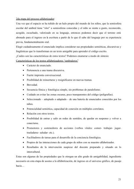 Alfabetizar en el primer ciclo - Informe avance '06 - Programa de ...