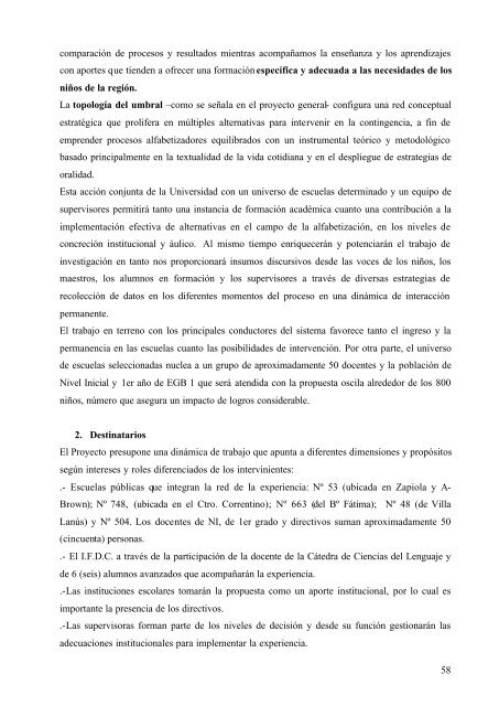 Alfabetizar en el primer ciclo - Informe avance '06 - Programa de ...