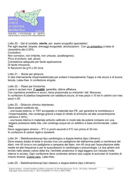 carta intestata CANNIZZARO - Ospedale Civico di Palermo