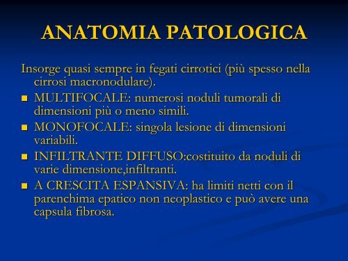 EPATOCARCINOMA (HCC) - laprimapietra - Altervista