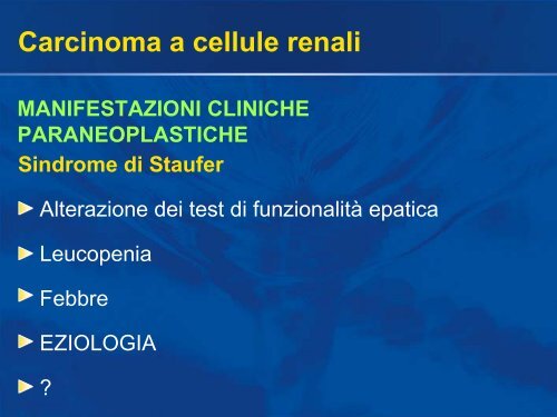 Carcinoma a cellule renali - Uroandrologiapuglia