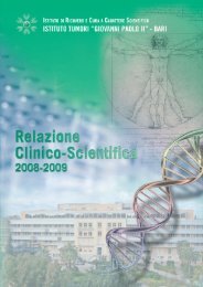 Relazione clinico scientifica 2008-2009 - Istituto Tumori Giovanni ...