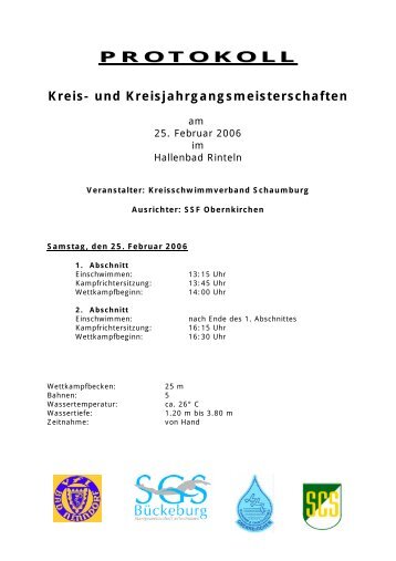 PROTOKOLL - Startgemeinschaft Schwimmen Bückeburg