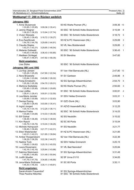 Internationales Bergbad-Pokal Schwimmfest - Startgemeinschaft ...