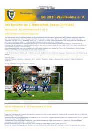 3. Mannschaft, Saison 2011/2012 - SG 2010 Waldsolms