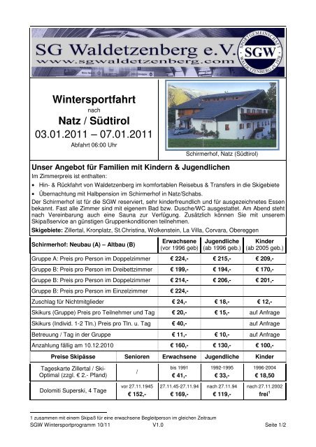 Anmeld. & Info - SG Waldetzenberg eV