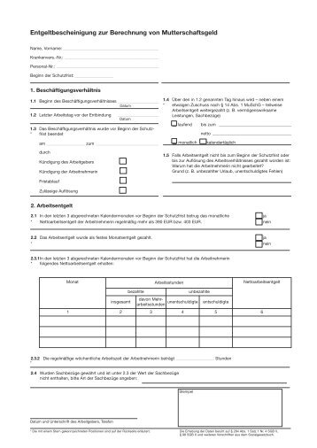 5.2.3: Bescheinigung - Mutterschaftsgeld - Shell BKK/LIFE