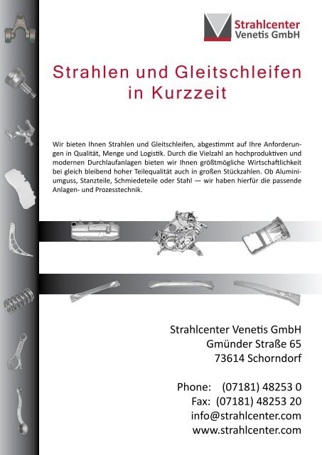 Strahlen und Gleitschleifen in Kurzzeit - Strahlcenter Venetis GmbH