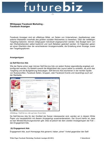 Whitepaper Facebook Marketing - Facebook Anzeigen - 1-