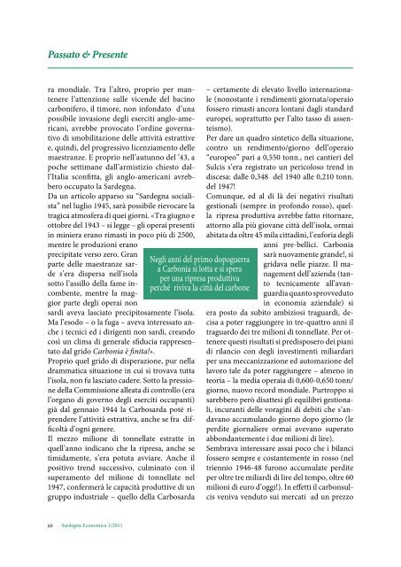 Sardegna Economica, N. 1/2011 - Università degli studi di Cagliari.