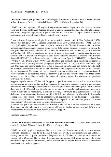 Vedi il Catalogo del Gruppo 63 - Mostra Libri antichi e di pregio a ...