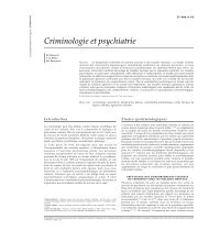 Criminologie et psychiatrie - Psychologie - M. Fouchey