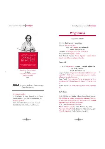 Programme - Centro Studi Opera Omnia Luigi Boccherini