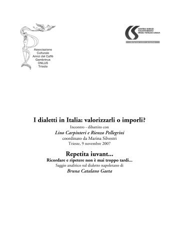 Testo libretto - Associazione culturale "Amici del Caffè Gambrinus"