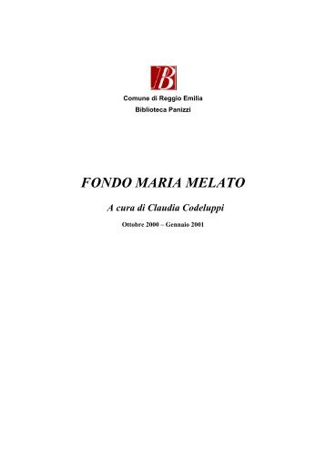 Maria Melato - Biblioteca Panizzi - Comune di Reggio Emilia