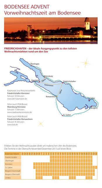 Bodensee Advent 2013 Gruppenangebote