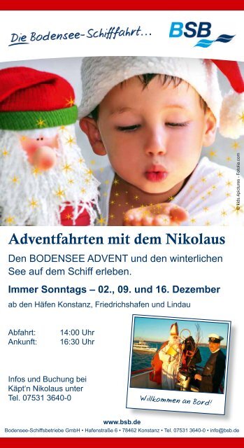 Bodensee Advent 2013 Gruppenangebote