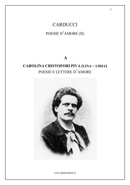 Carducci Poesie D Amore Ii Fatti Non Foste